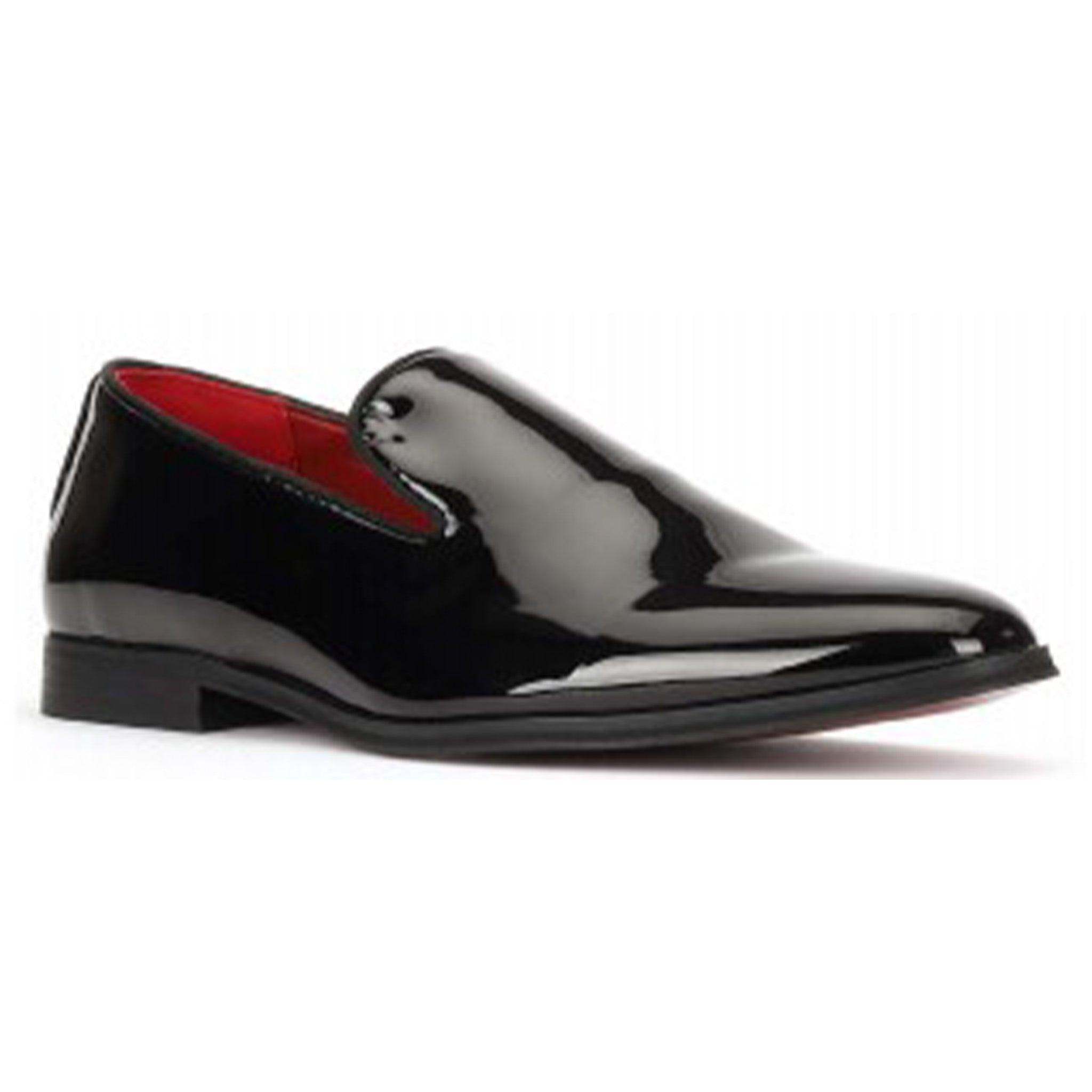 Black Patent Slip on Tuxedo Shoe