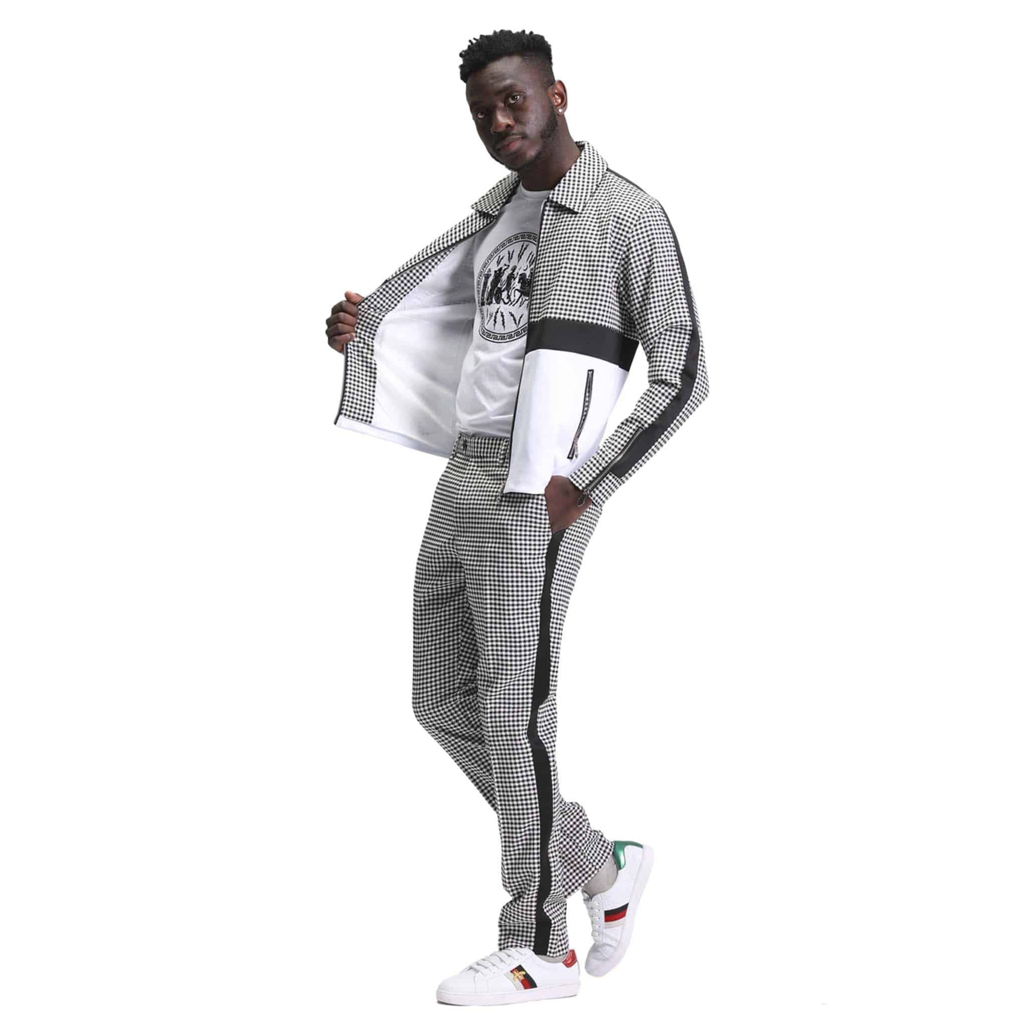 Black Slim Fit Fashion 2pc Track Suit