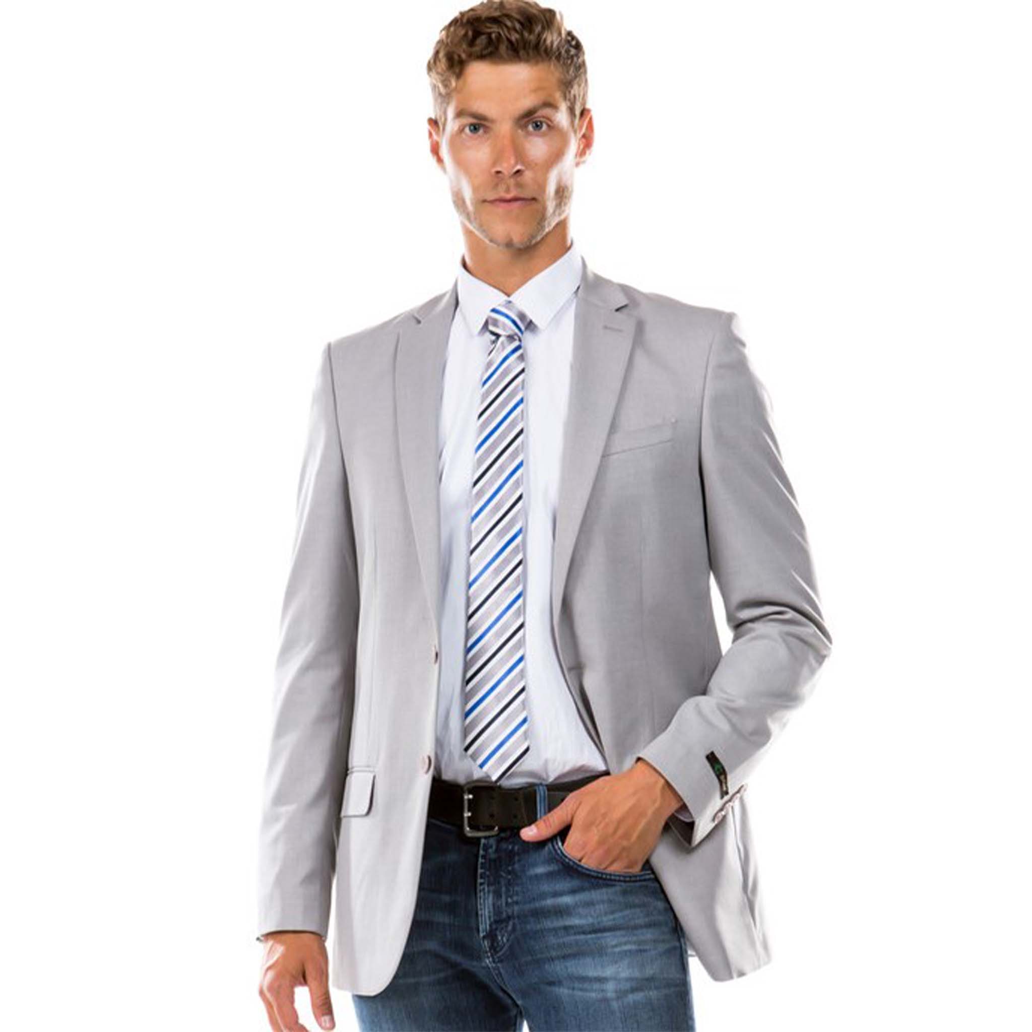 Men's Grey Modern Fit Suit Jacket D&K SUIT DISCOUNTERS