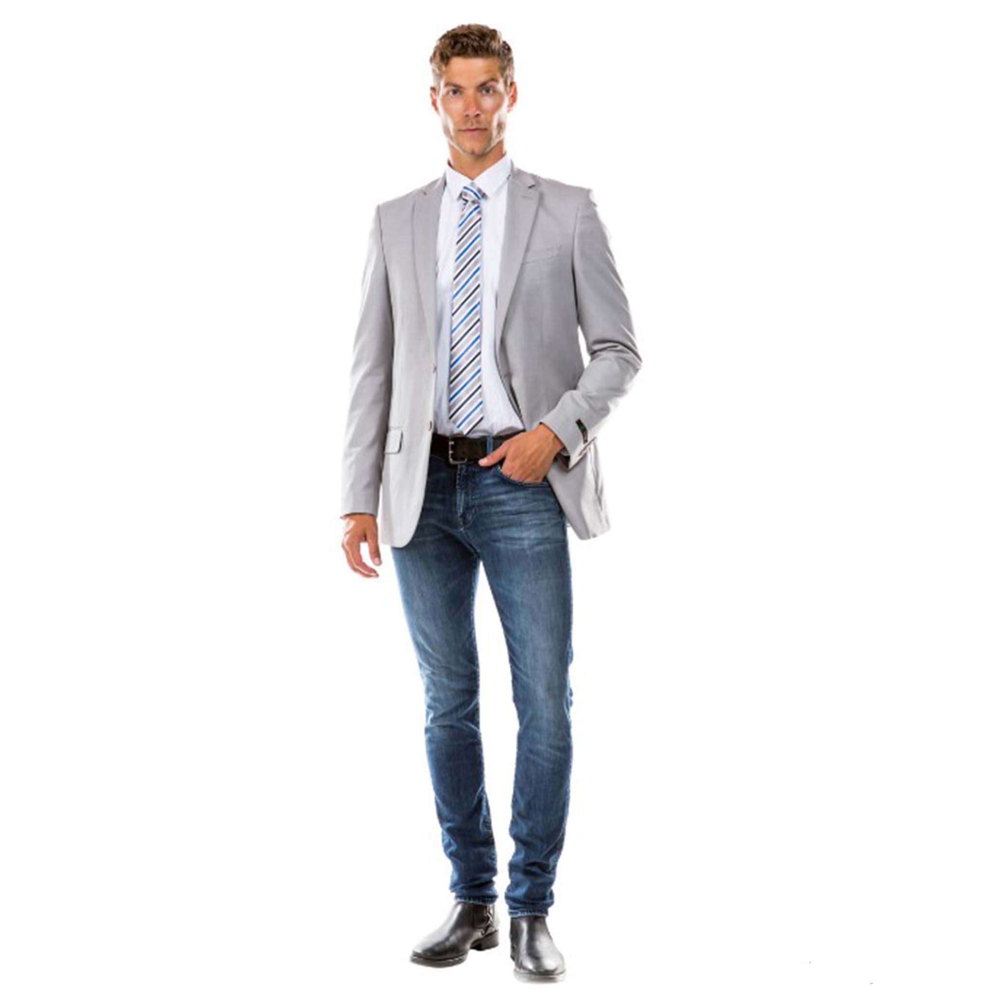 Men's Grey Modern Fit Suit Jacket