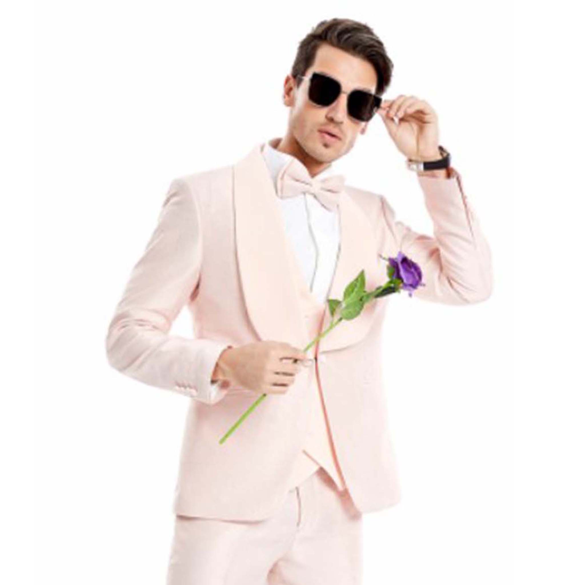 Blush Slim Fit Vested Suit