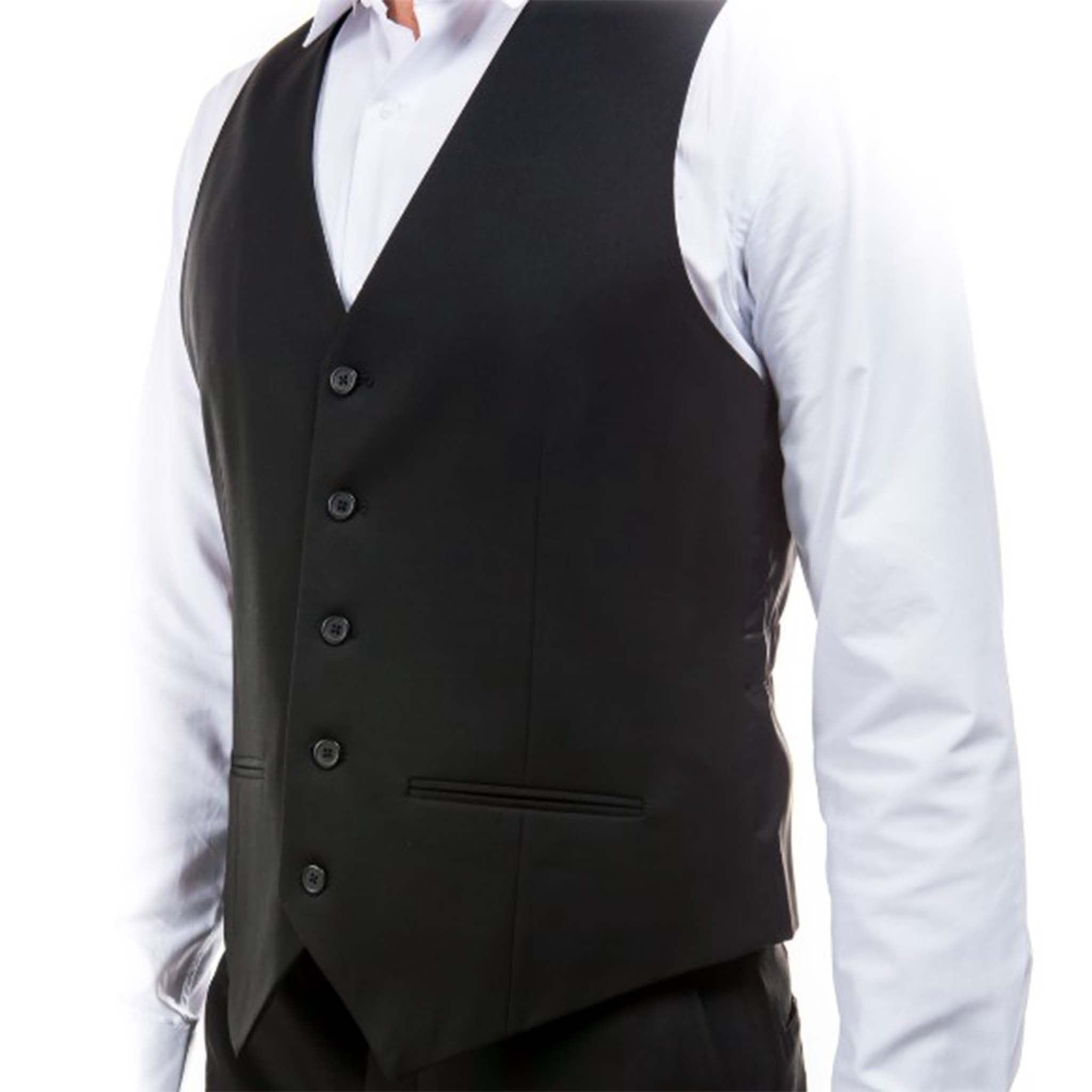Men's Black Modern Fit Suit Vest 60 Men's Black Modern Fit Suit Vest 60