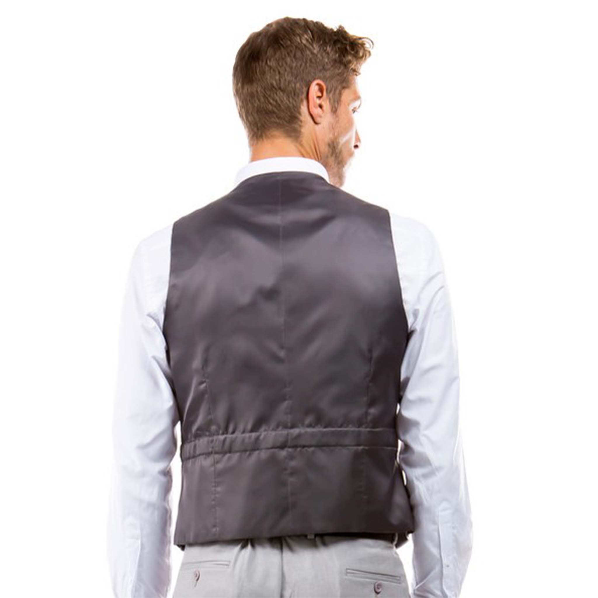 Men's Grey Modern Fit Suit Vest 56 Men's Grey Modern Fit Suit Vest 56