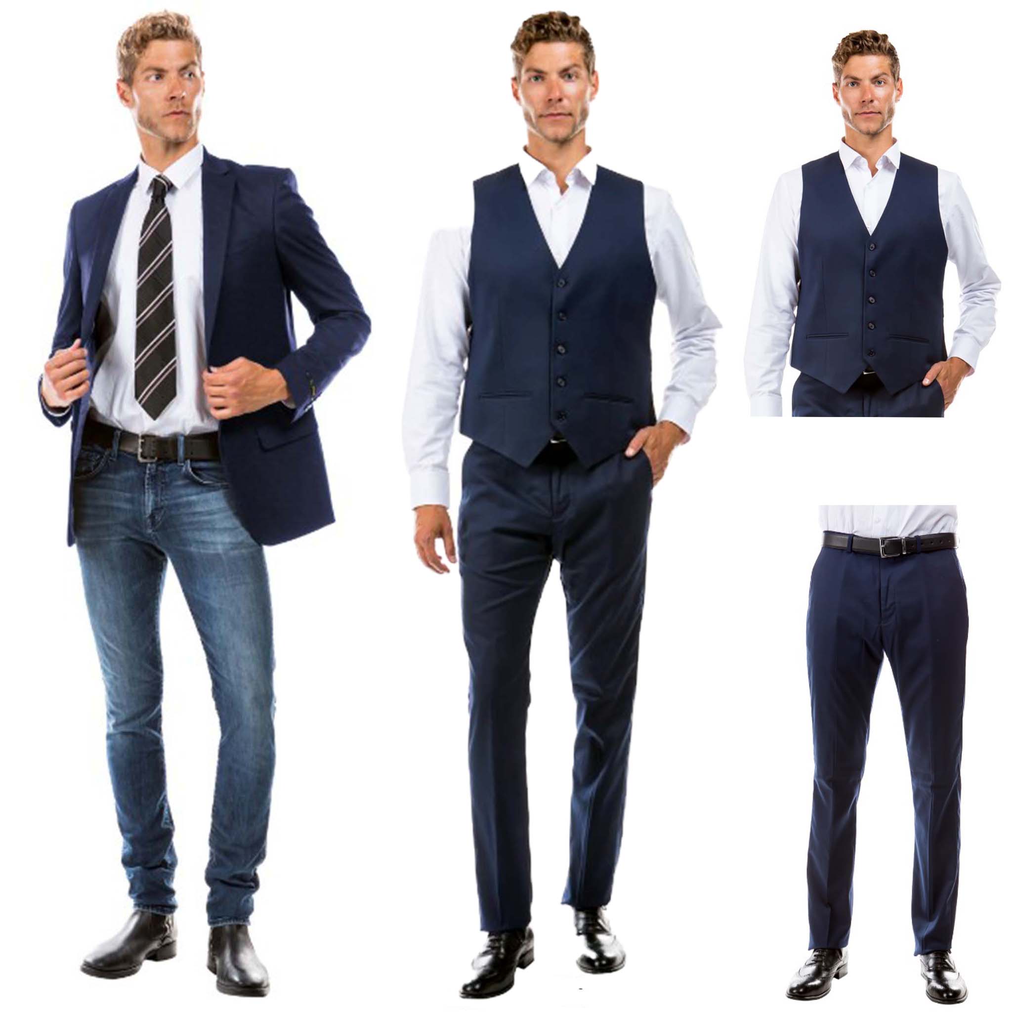 Men’s Navy Modern Fit Suit Vest | D&K SUIT DISCOUNTERS