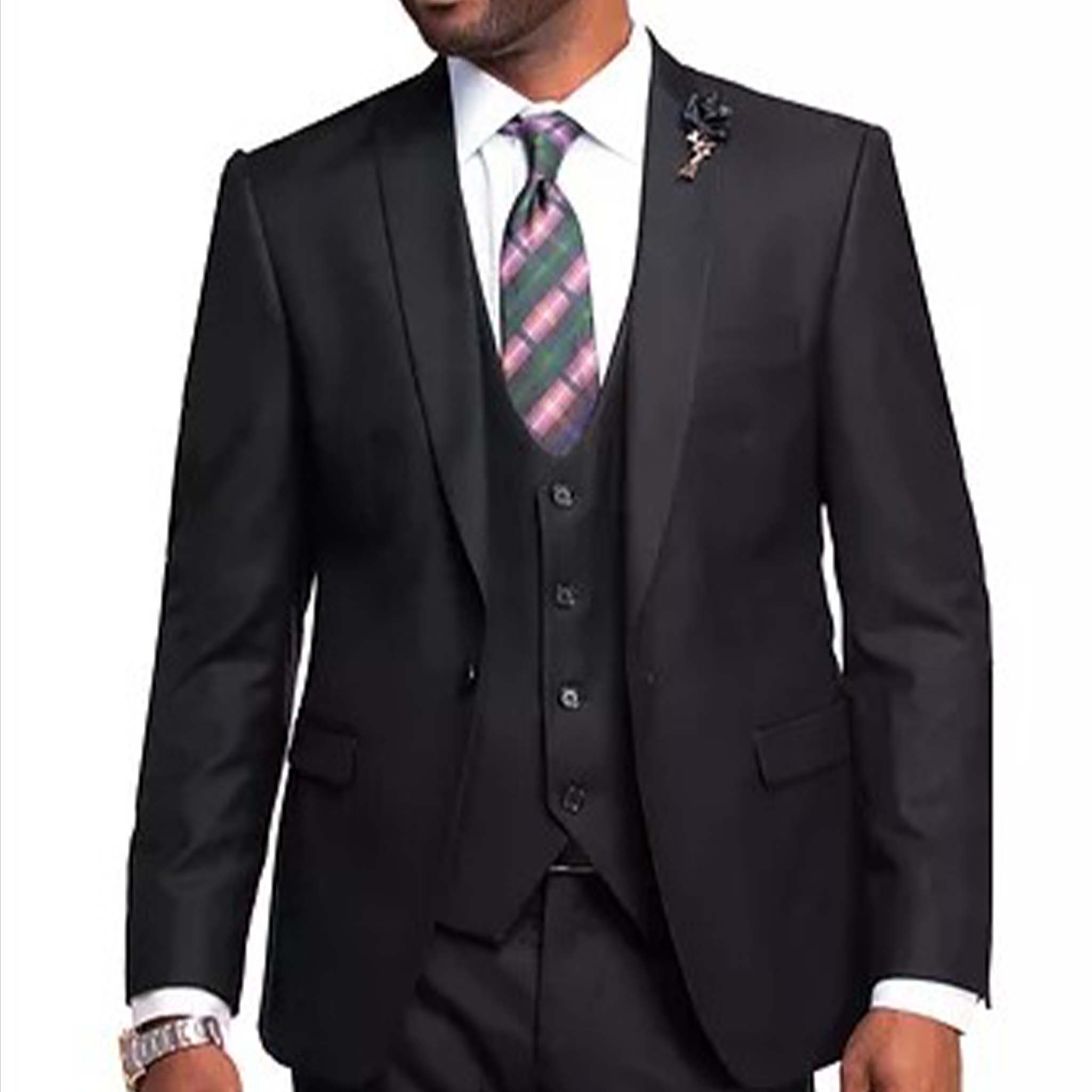 Black Slim Fit 3 Piece Suit for Men