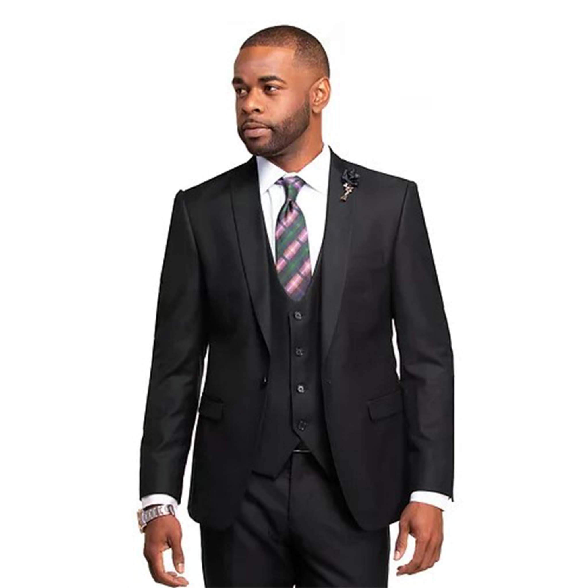 Black Slim Fit 3 Piece Suit for Men