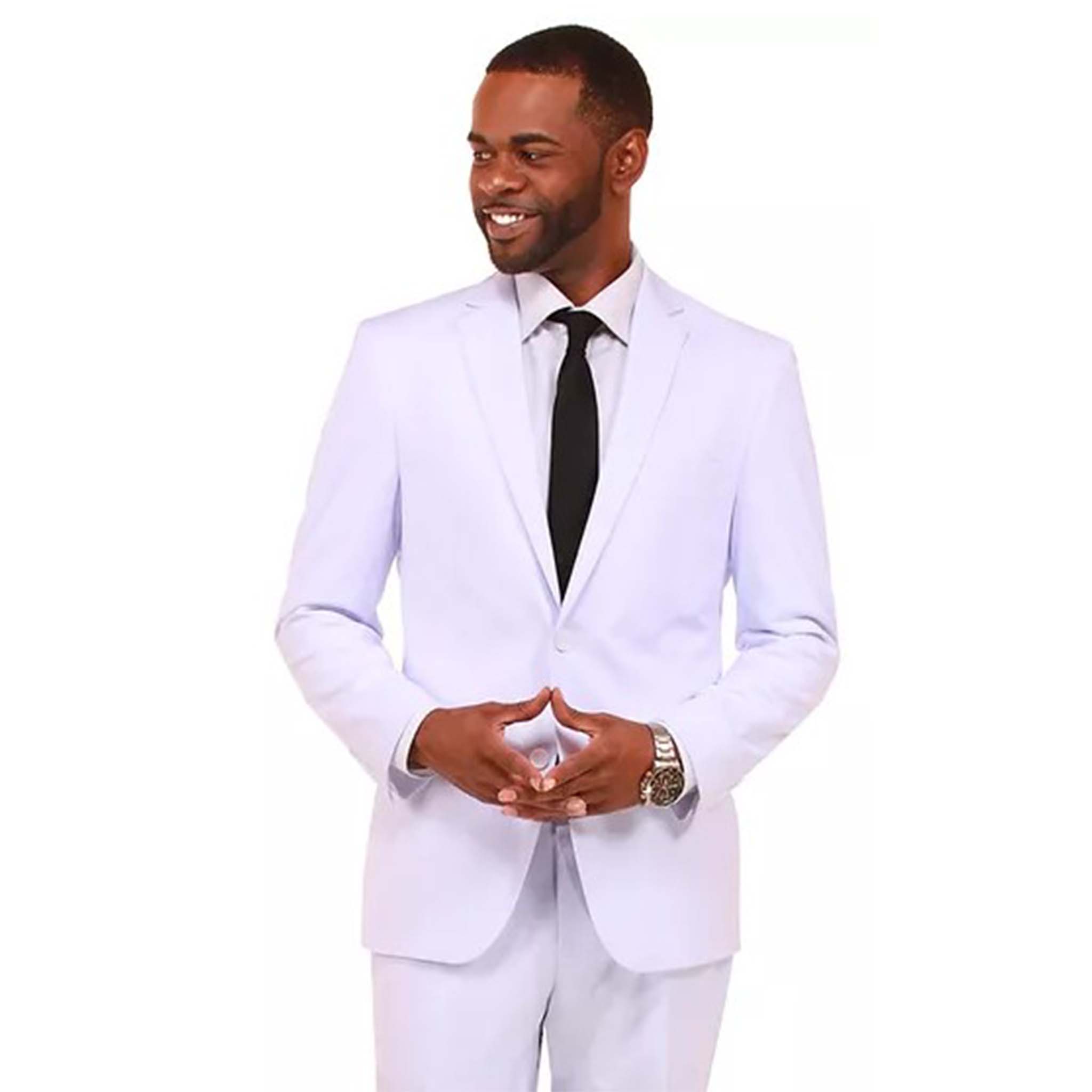 Men's Modern Fit White Suit