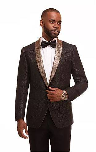 Slim Fit Fashion Tuxedo (Black/Gold) DKG2424GLD