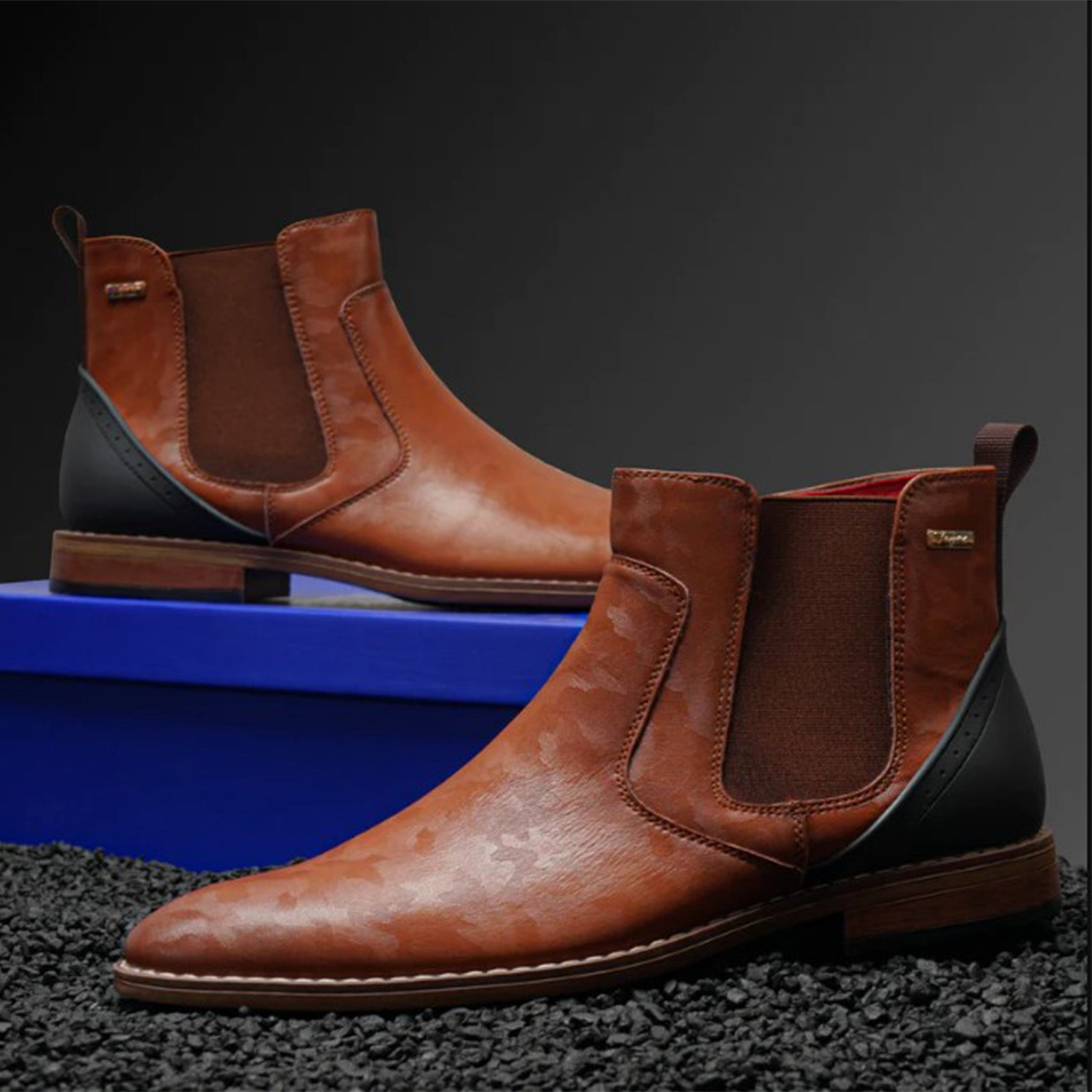 Cognac Leather Chelsea Boot