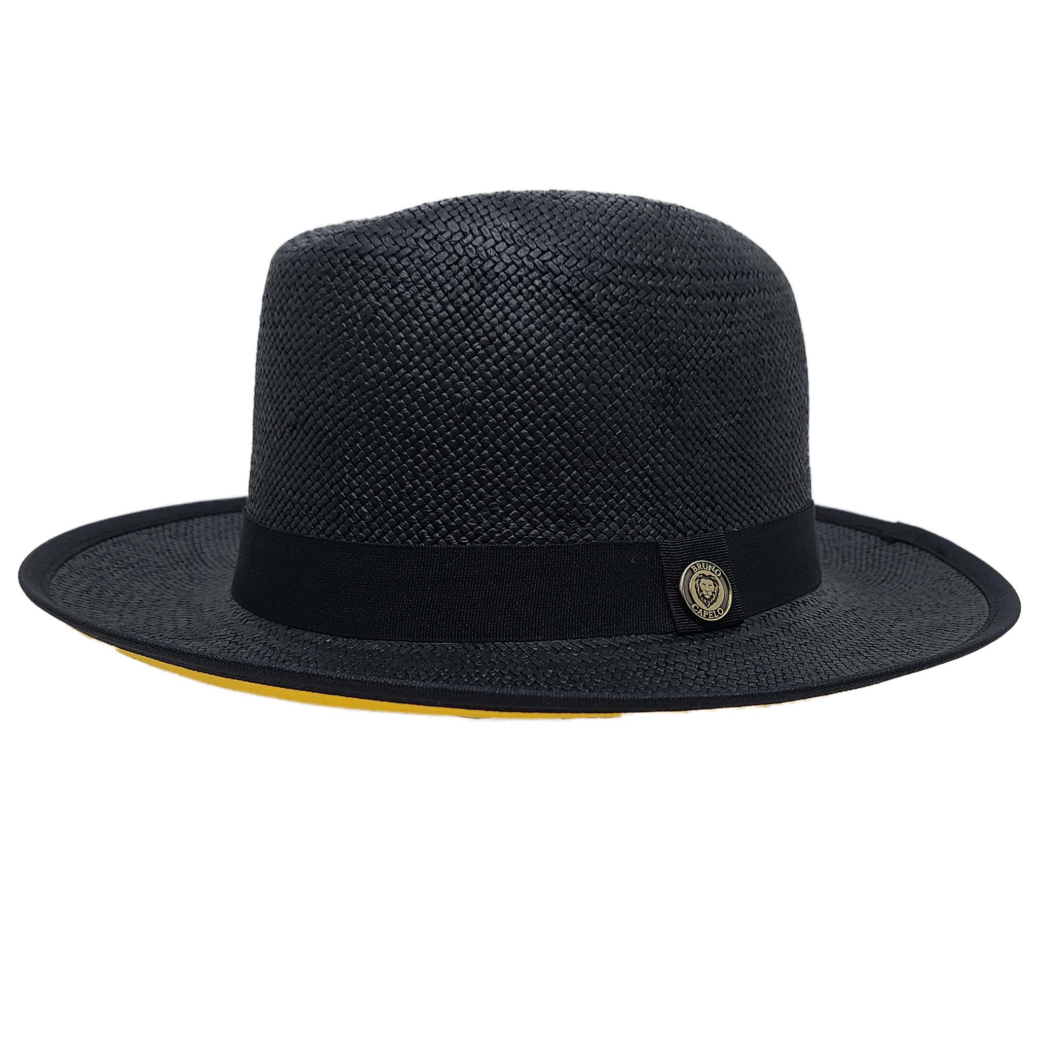 Black Contrast Bottom Straw Hat