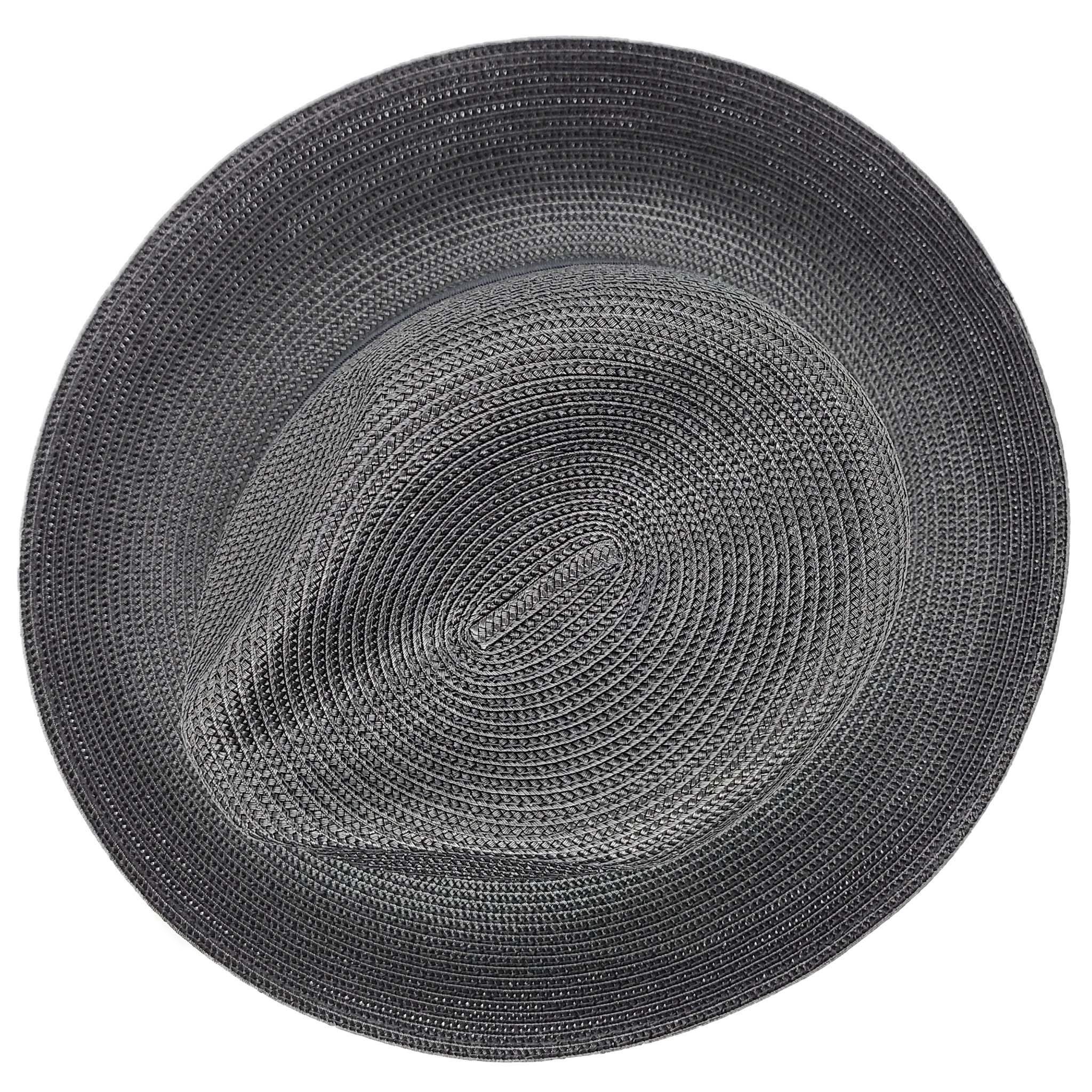 Black Straw Fedora Hat