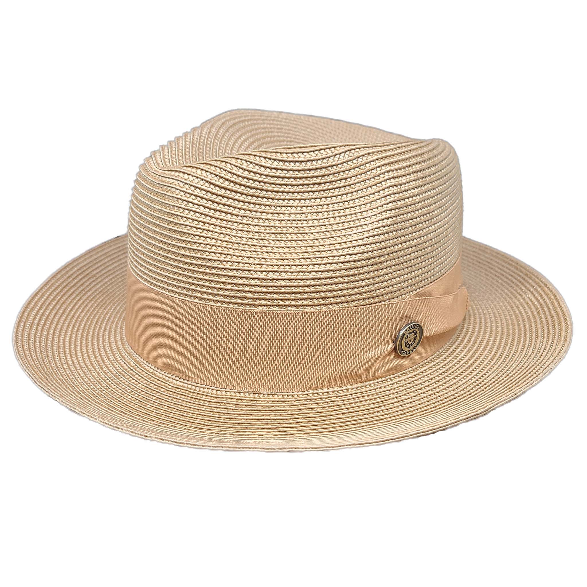 Camel Straw Fedora Hat - Lightweight and stylish accessory for men and women