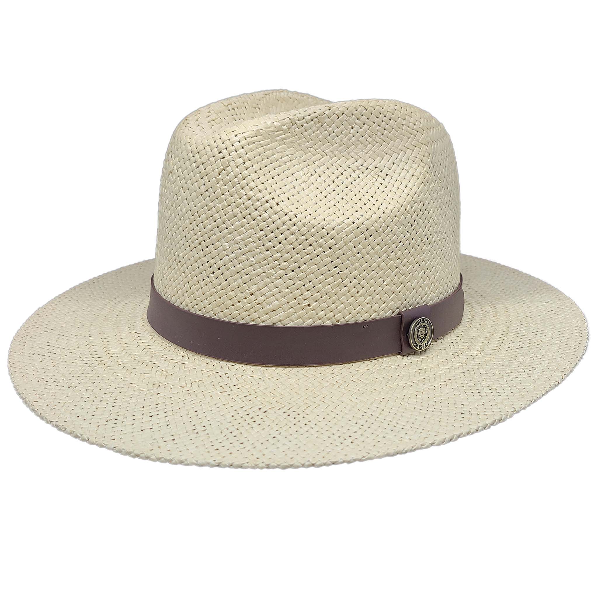 Natural Fedora Style Straw Hat - Front View