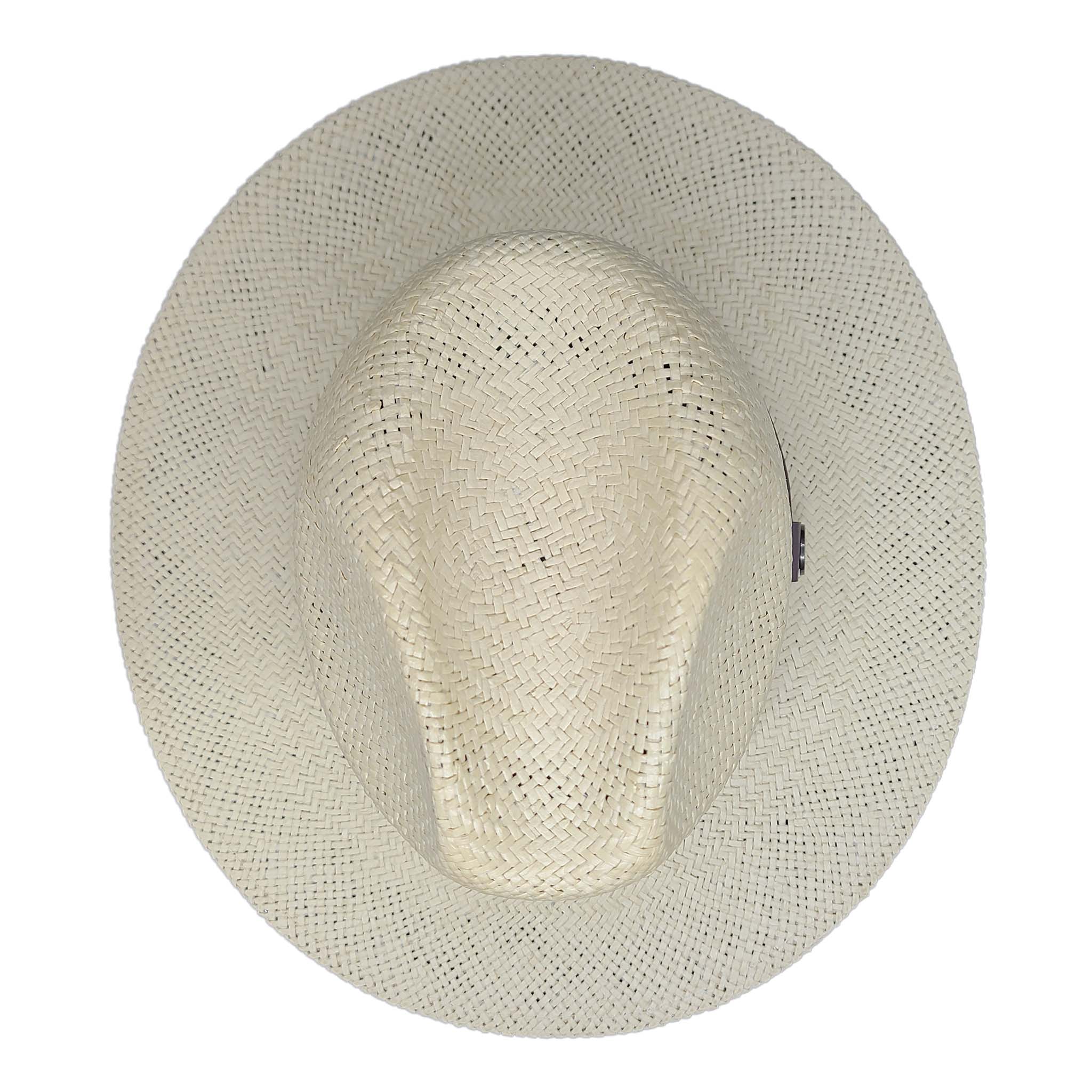 Natural Fedora Style Straw Hat - Full Top View
