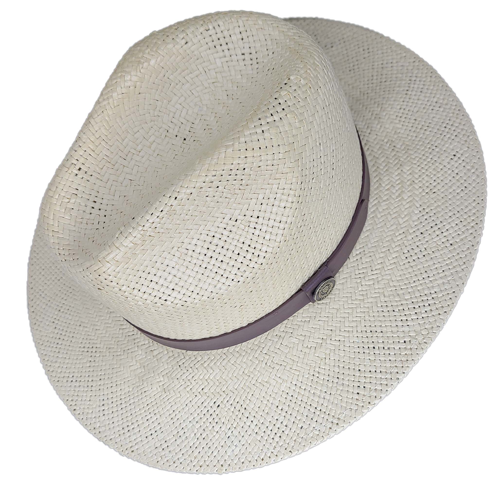 Natural Fedora Style Straw Hat - Top View