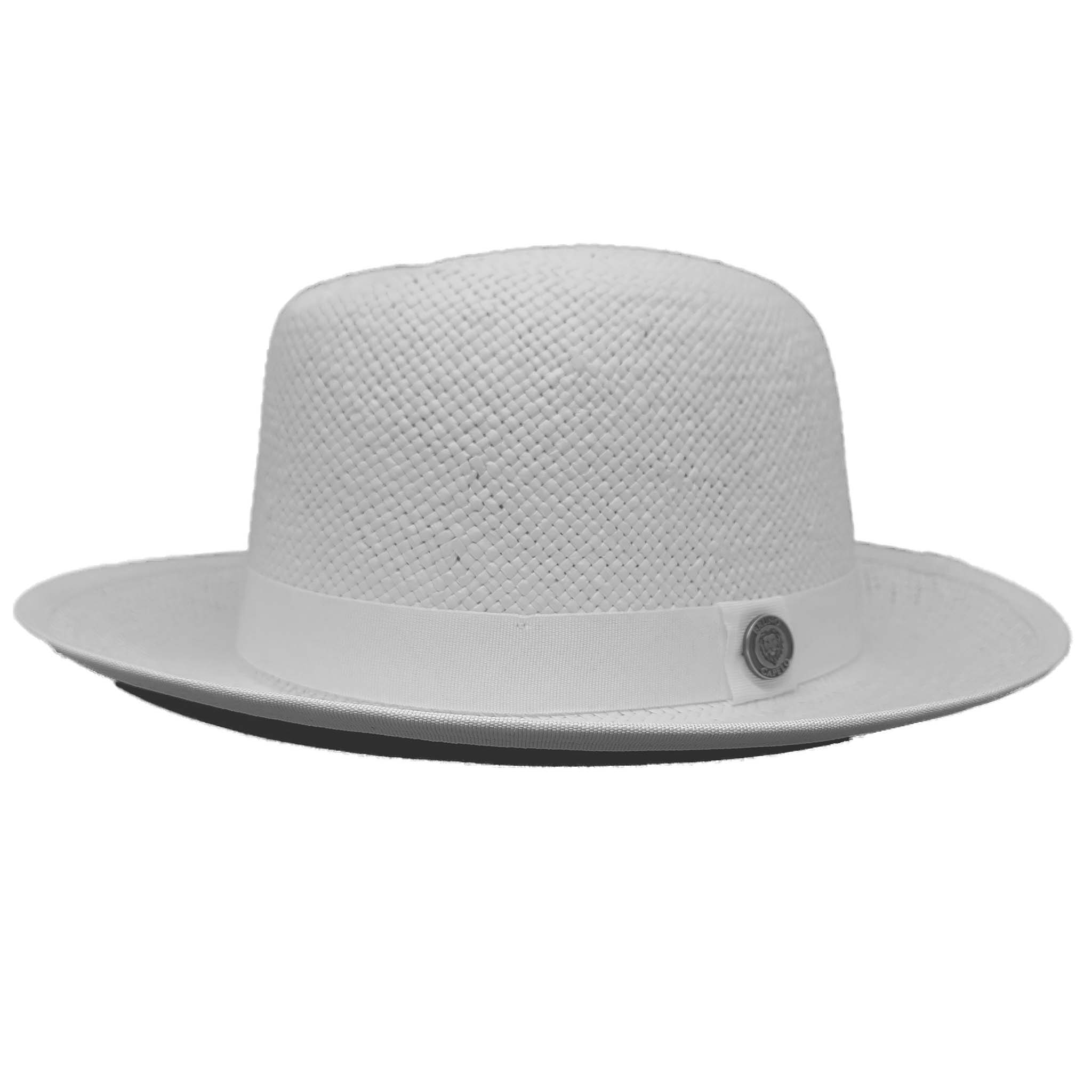 White Contrast Bottom Straw Hat Front View