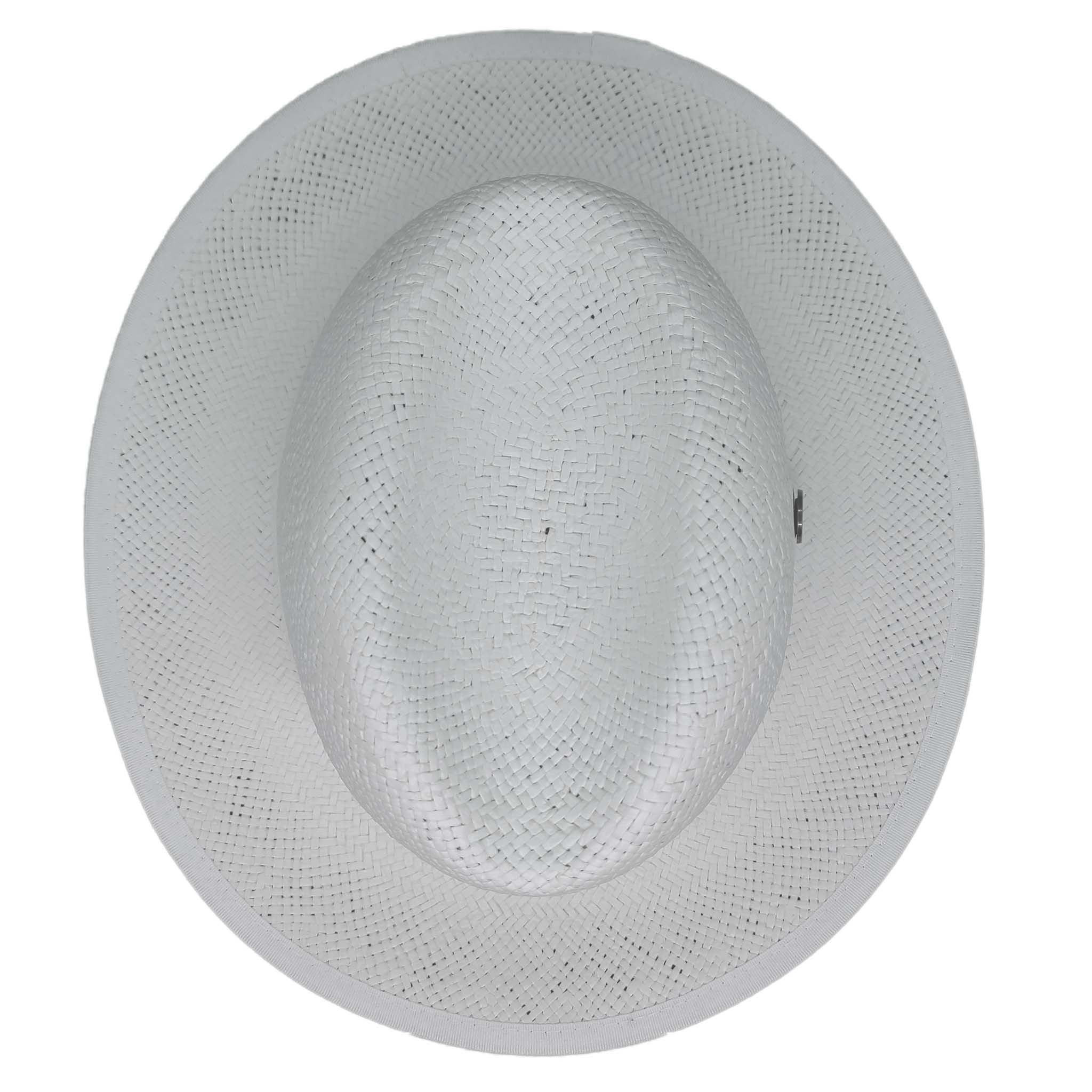 White Contrast Bottom Straw Hat Top View