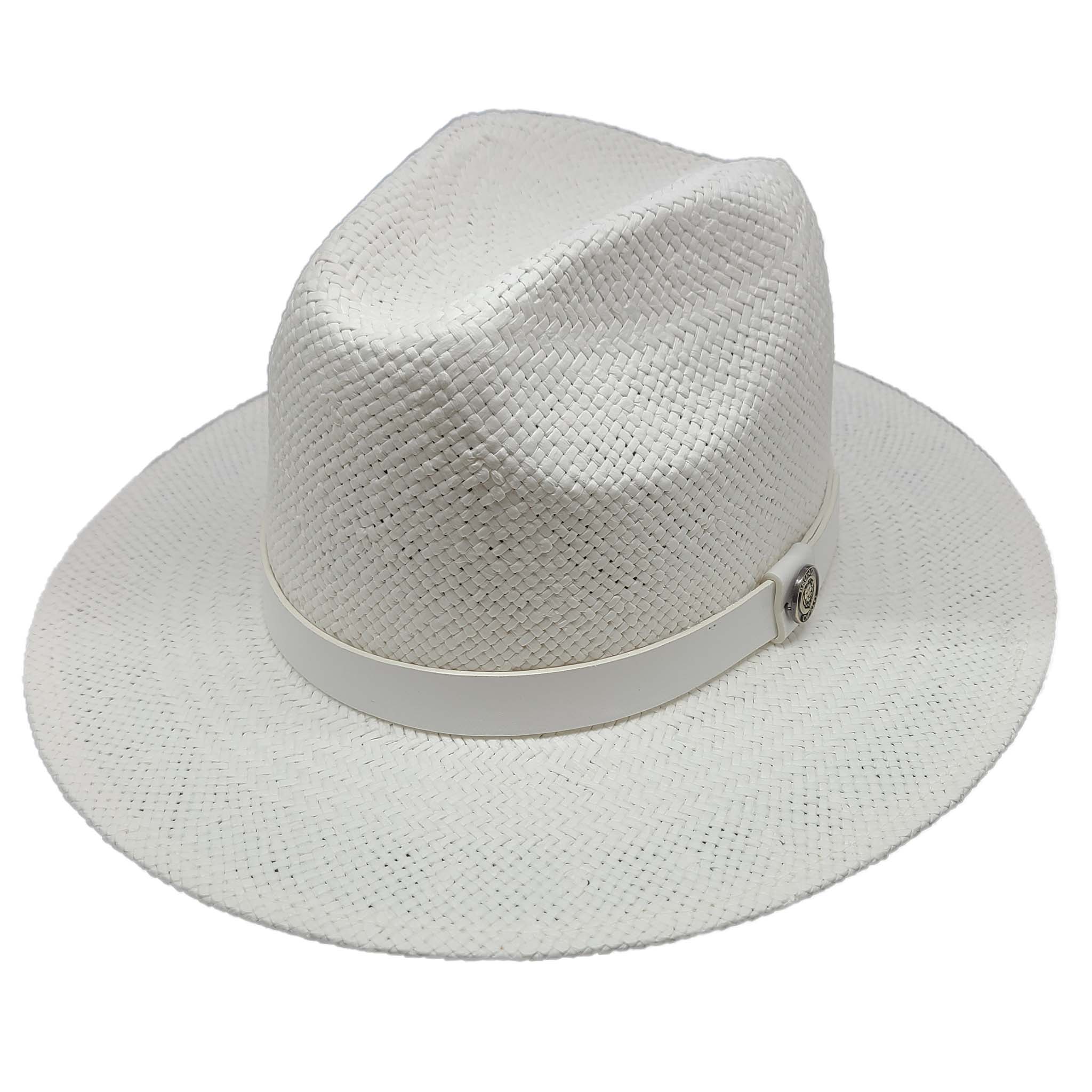 White Fedora Style Straw Hat