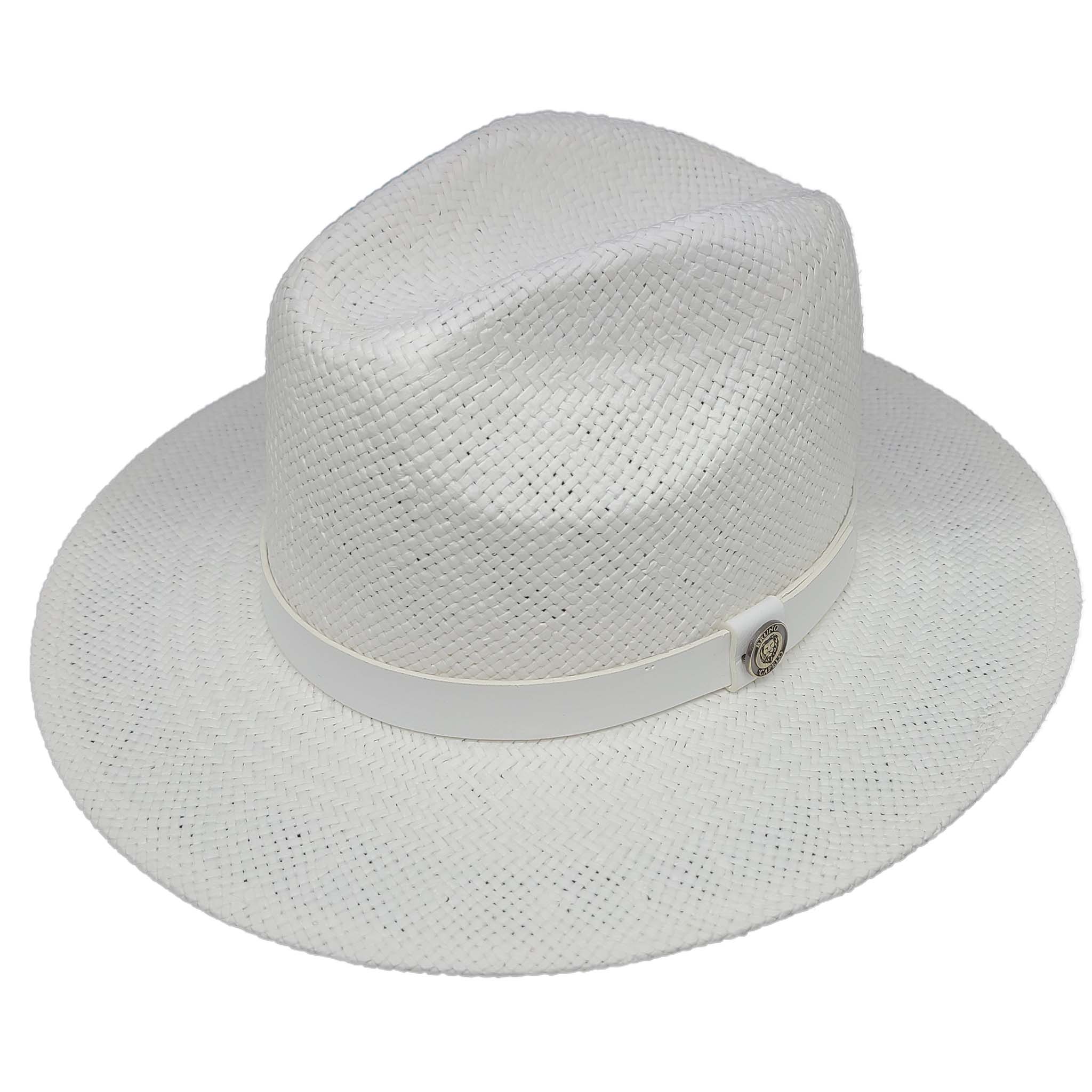 White Fedora Style Straw Hat