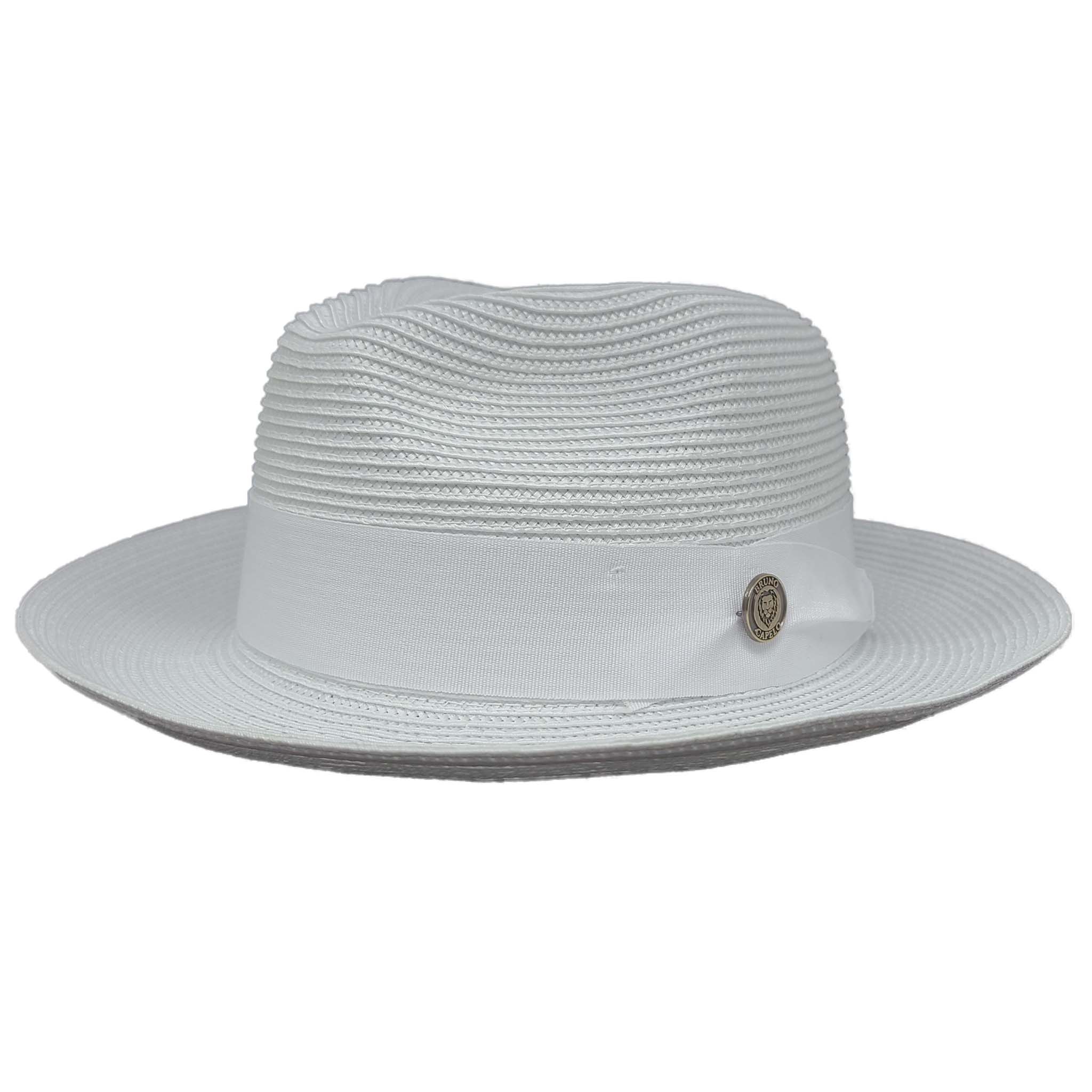White Straw Fedora Hat - Classic and stylish accessory for men and women, perfect for any outdoor event